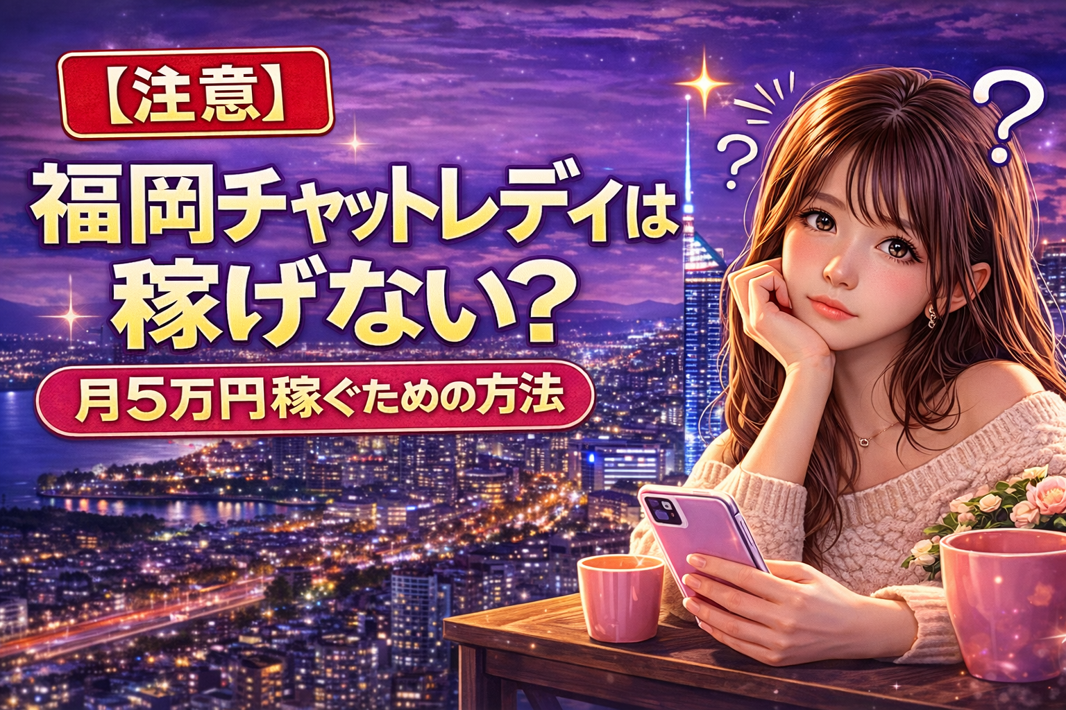 福岡で在宅チャットレディは稼げない？月5万円稼ぐための方法